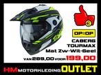 Motorhelm Caberg Tourmax - Mat Zwart-Wit-Geel - S-56 L-60, Nieuw met kaartje, Systeemhelm, Dames, Caberg