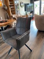 2 mooie grijze eetkamerstoelen, Huis en Inrichting, Fauteuils, Ophalen of Verzenden, Zo goed als nieuw