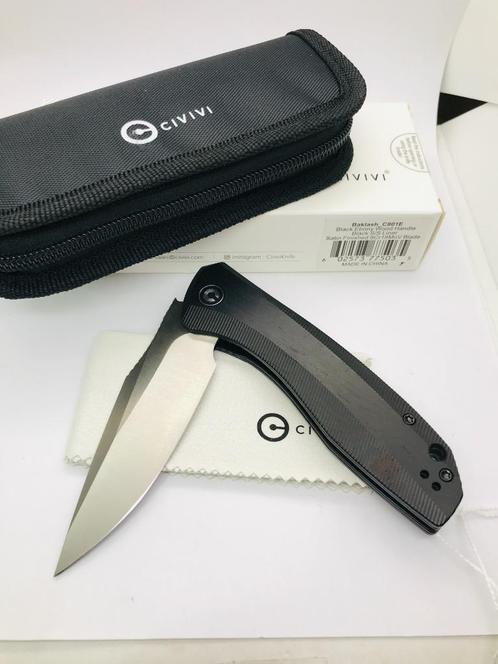 CIVIVI Baklash C801E Flipper Knife Ebony Wood Handle (3.5'', Caravans en Kamperen, Kampeergereedschap, Nieuw, Ophalen of Verzenden