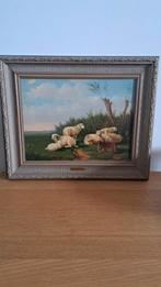 Laurens Plas - Schapen in Landschap, Antiek en Kunst, Kunst | Schilderijen | Klassiek, Ophalen of Verzenden