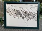 Fuiken op canvas in decoratieve lijst., Huis en Inrichting, Woonaccessoires | Lijsten, Ophalen, Zo goed als nieuw, Hout, 75 cm of meer