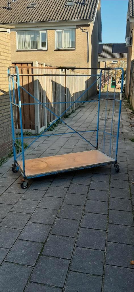 Rolcontainer meubelkar transportkar, Doe-het-zelf en Verbouw, Transportwagens, Gebruikt, Transportkar, 100 liter of meer, Ophalen