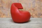 ZGANieuw! Unieke rode leren Leolux Gisa design draaifauteuil, Leolux, Leolux, Design, Ophalen of Verzenden