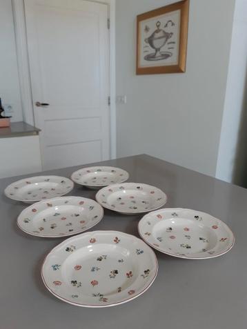 Set van 6 diepe borden Villeroy en Boch Petite Fleur Charm  beschikbaar voor biedingen