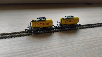 Minitrix N - 13541 - 2x Shell wagon beschikbaar voor biedingen