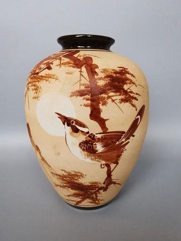 Art deco keramiek vaas met nachtegaal ? Japans of Frans ?  beschikbaar voor biedingen