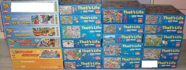 Diverse *** PUZZELS THAT'S LIFE *** 23 stuks, Hobby en Vrije tijd, Denksport en Puzzels, Zo goed als nieuw, Legpuzzel, 500 t/m 1500 stukjes