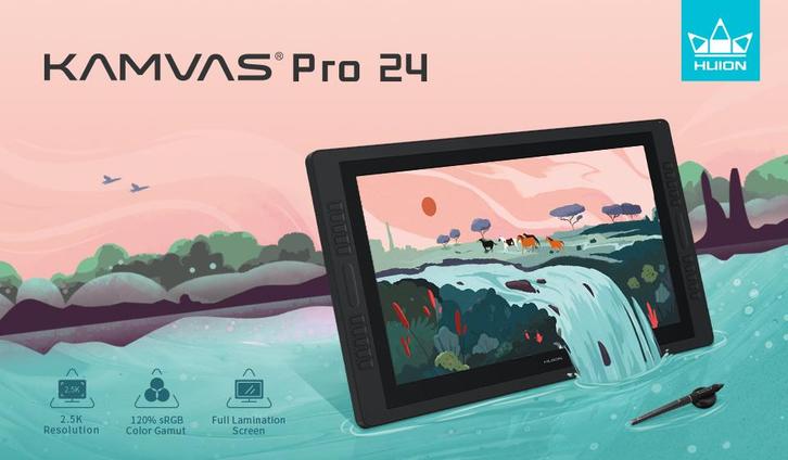 Huion Kamvas Pro 24 (2.5K) Tekentablet - Zo goed als nieuw!, Computers en Software, Tekentablets, Zo goed als nieuw, Bedraad, Ophalen of Verzenden