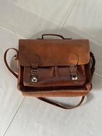 Vintage leren schooltas met gespen en riem, Sieraden, Tassen en Uiterlijk, Tassen | Schooltassen, Bruin, Aktetas of Boekentas