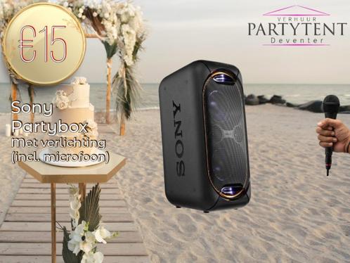 Sony Partybox huren voor trouwfeest muziek, Hobby en Vrije tijd, Feestartikelen | Verhuur, Nieuw, Ophalen