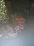 Kachel met verlichting,met beenmand met hout, Tuin en Terras, Vuurkorven, Ophalen, Gebruikt