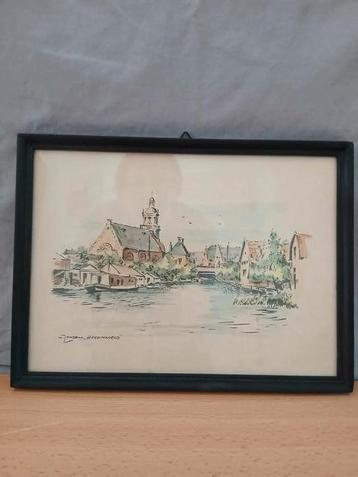 Aquarel van Hardingsveld Giesendam gemaakt  door Wim Jansen beschikbaar voor biedingen