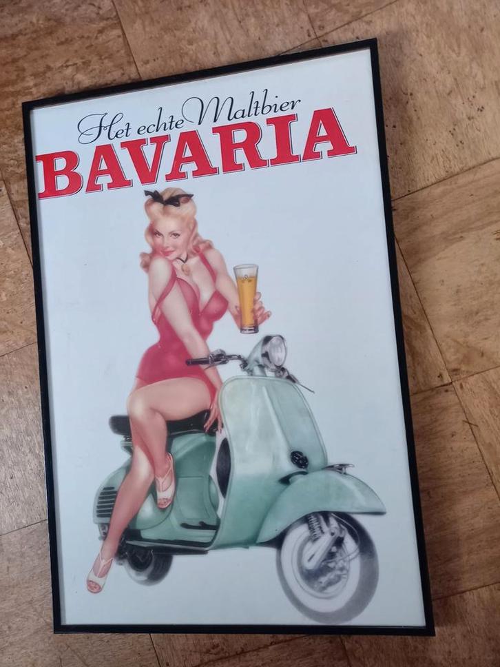 3x Bavaria Reclame Pin Up Posters Ingelijst, Verzamelen, Merken en Reclamevoorwerpen, Zo goed als nieuw, Reclamebord, Ophalen of Verzenden