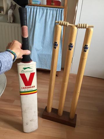 Vintage Slazenger Cricketbat Set houten GM Stokjes Caribbean beschikbaar voor biedingen