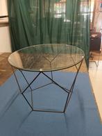 Bijzettaffel, Huis en Inrichting, Tafels | Bijzettafels, Minder dan 55 cm, Metaal of Aluminium, Rond, Zo goed als nieuw