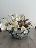 Handgemaakte Schelpenvaas inclusief opmaak magnolia, Huis en Inrichting, Ophalen of Verzenden, Minder dan 50 cm