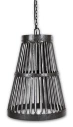 Stalen hanglamp, Ophalen, Zo goed als nieuw, Metaal, 50 tot 75 cm