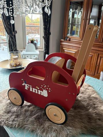 Houten Loopauto - Finn carretje karretje stevig  veilig beschikbaar voor biedingen
