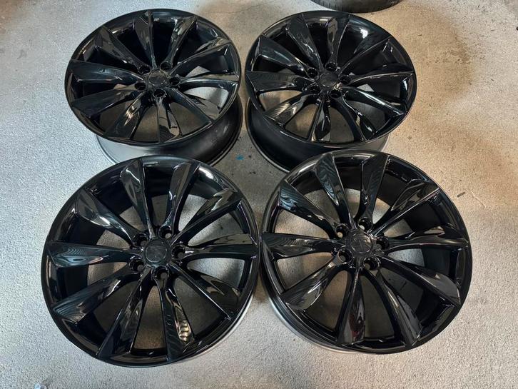 21 inch Tesla Turbine Model S / X velgen met sensoren, Auto-onderdelen, Banden en Velgen, Velg(en), 21 inch, Personenwagen, Gebruikt