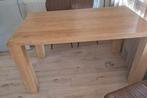 Licht eiken eettafel, Ophalen, 50 tot 100 cm, Zo goed als nieuw, Vijf personen of meer
