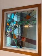 Raam met glas in lood, Doe-het-zelf en Verbouw, Glas en Ramen, Ophalen, Gevelraam of Ruit, Gebruikt, Minder dan 80 cm