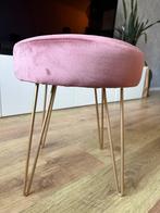 Krukje velvet oud roze en goud, Huis en Inrichting, Krukjes, Ophalen, Zo goed als nieuw, Overige materialen