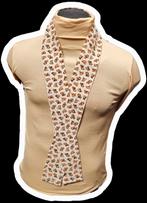 Zijden Choker met kuikens - 130x7 cm, Beige, Vintage, Ophalen of Verzenden, Zo goed als nieuw