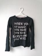 Jilly zwarte longsleeve met witte opdruk maat 146/152, Meisje, Ophalen of Verzenden, Zo goed als nieuw, Shirt of Longsleeve