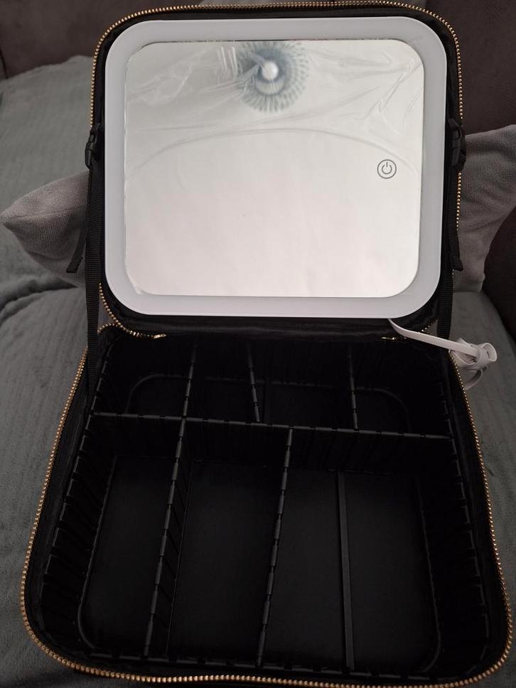 Nieuwe Nicelond Smart Cosmetica Koffer met LED Spiegel, Sieraden, Tassen en Uiterlijk, Beautycases, Nieuw, Hardcase, Zwart, Met spiegeltje(s)