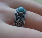 zilveren ring met turkois steen [389], Verzenden, 19 tot 20, Zo goed als nieuw, Dame of Heer