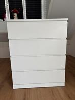 Te koop: IKEA MALM ladekast met 4 lades - wit (80x100 cm), Ophalen, Zo goed als nieuw, 25 tot 50 cm, 50 tot 100 cm
