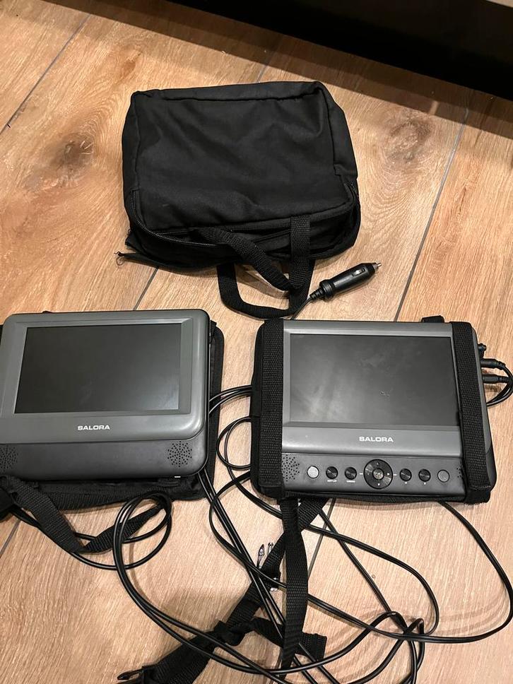 Salora DVP 7048 TWIN Draagbare DVD Speler - Dubbel Scherm, Audio, Tv en Foto, Dvd-spelers, Zo goed als nieuw, Dvd-speler, Overige merken