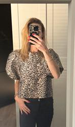 Chique top met pofmouwen H&M mt S, Kleding | Dames, Tops, Ophalen of Verzenden, Zo goed als nieuw, Zwart, Korte mouw