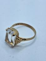Gouden ring  met bergkristal  ringmaat 16.5, Sieraden, Tassen en Uiterlijk, Ringen, Goud, Goud, 20 of groter, Met edelsteen