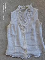 Purdey Witte Linnen Blouse met Ruches, Purdey, Ophalen of Verzenden, Zo goed als nieuw, Wit