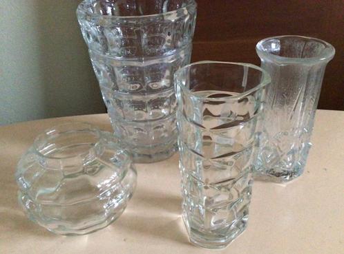 4 vazen, Luminarc, Sklo, Firenze, Huis en Inrichting, Woonaccessoires | Vazen, Gebruikt, Overige kleuren, Minder dan 50 cm, Glas
