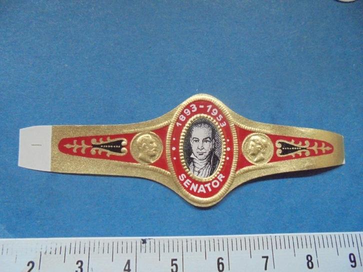 Oude sigarenband SENATOR 1893 - 1953, Verzamelen, Rookartikelen, Aanstekers en Luciferdoosjes, Zo goed als nieuw, Sigarenbandjes