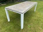 LIFE tuintafel 210 aluminium wit met teak blad, Ophalen of Verzenden, Zo goed als nieuw, Rechthoekig, Teakhout