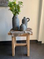 Massief eiken krukje, Huis en Inrichting, Krukjes, Ophalen, Zo goed als nieuw, Hout