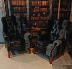 Set van 2 - Chesterfield Oorfauteuil Black Velours Edition, Bollenmarkt 14c, Ophalen of Verzenden, Zo goed als nieuw, Jan Frantzen