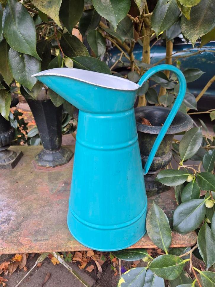 Mooie Franse emaille grote kan, Antiek en Kunst, Antiek | Emaille, Ophalen of Verzenden
