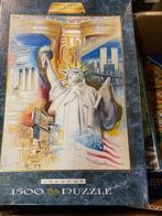 Puzzel vrijheidsbeeld met stukjes goud, Ophalen of Verzenden, 500 t/m 1500 stukjes, Gebruikt, Legpuzzel