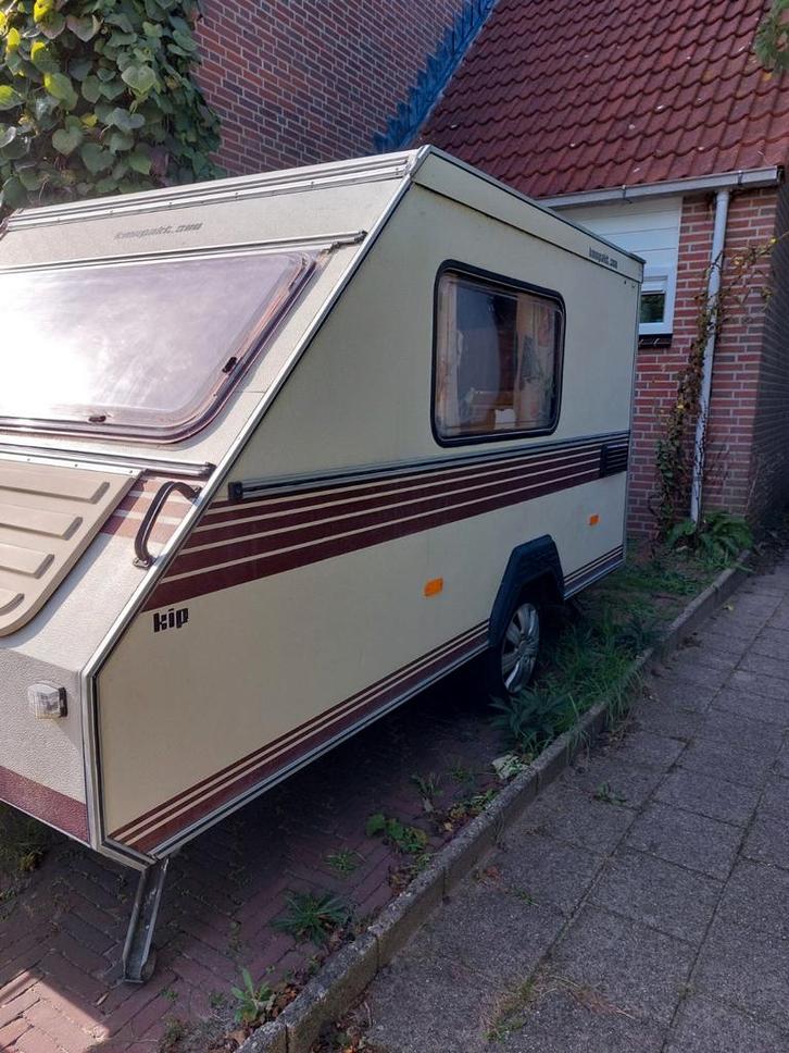 Vintage Kip kompakt 300 uit 1984, Caravans en Kamperen, Caravans, Particulier, 500 - 750 kg, Ophalen