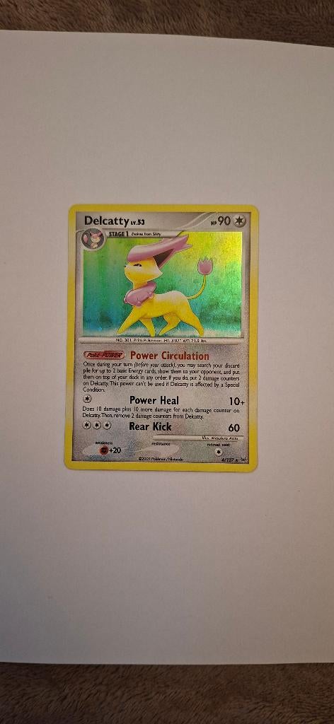 Delcatty Holo 4 Platinum, Ophalen of Verzenden, Zo goed als nieuw, Losse kaart, Foil