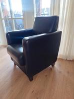 Fauteuil stoel zwart leren lederen leer, Huis en Inrichting, Fauteuils, Ophalen, Leer