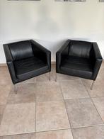2 ikea klappsta zwart kunstlederen fauteuils, Huis en Inrichting, Fauteuils, Ophalen, Gebruikt, 75 tot 100 cm, 50 tot 75 cm