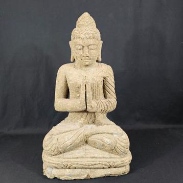 Boeddhabeeld uit Bali – Handgehouwen Lavasteen (60 cm hoog) beschikbaar voor biedingen