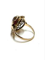 14k gouden ring met een granaatsteen, ., Ophalen of Verzenden, ., Met edelsteen