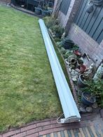 Gele elektrische zonnescherm, Tuin en Terras, Zonneschermen, 150 tot 300 cm, Ophalen of Verzenden, Zo goed als nieuw, Knikarmscherm