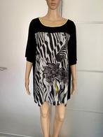 i226 Doris Streich mt 50=XXL lang top shirt zwart/grijs/geel, Maat 46/48 (XL) of groter, Ophalen of Verzenden, Zo goed als nieuw